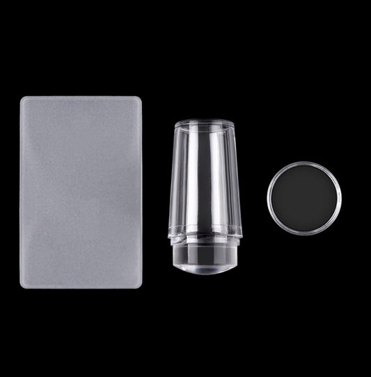 Transparent Nail Art Silicone Stamper with Scraper