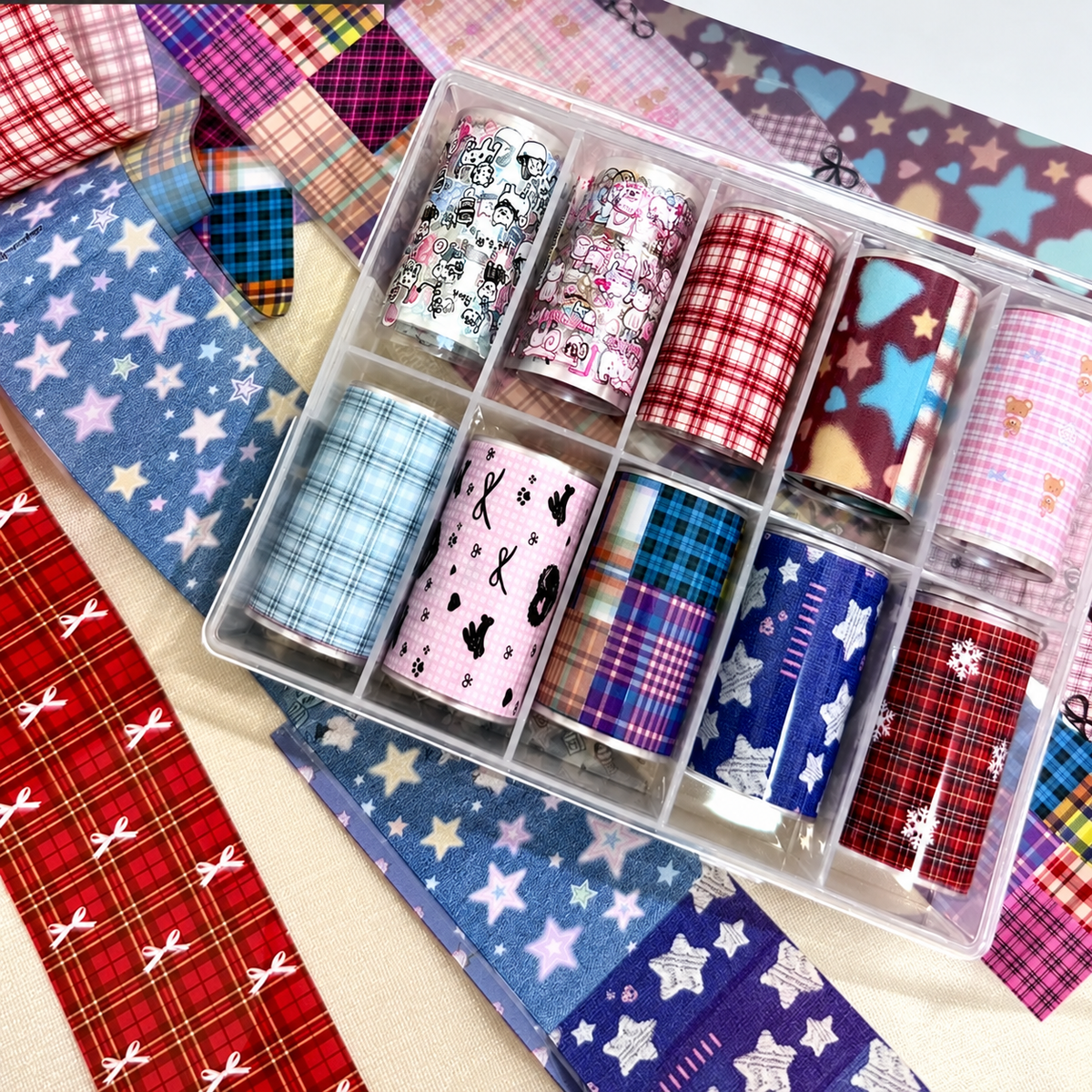 Japanese Preppy Nail Cartoon Designs Transfer Foil Set