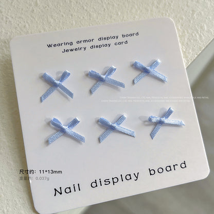 Tiny Lace Bows Nail Decorations - 4pcs