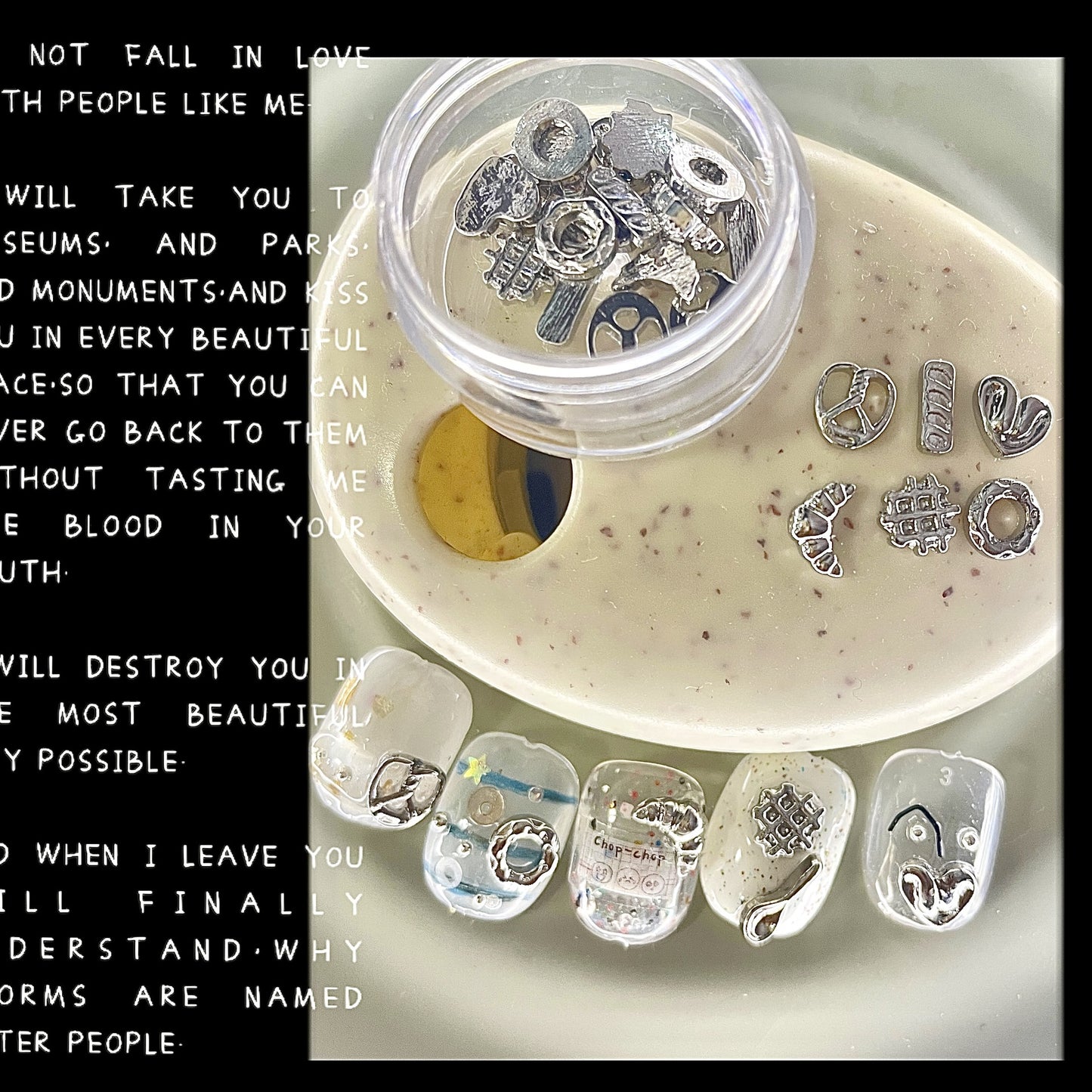 Soft Dessert Theme Mini Bread Nail Charms