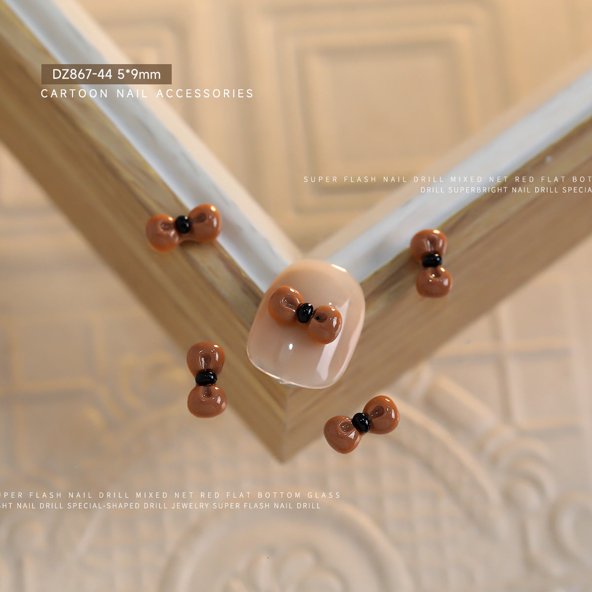 3D Nail Art Resin Bow Tie Decoration - 5pcs
