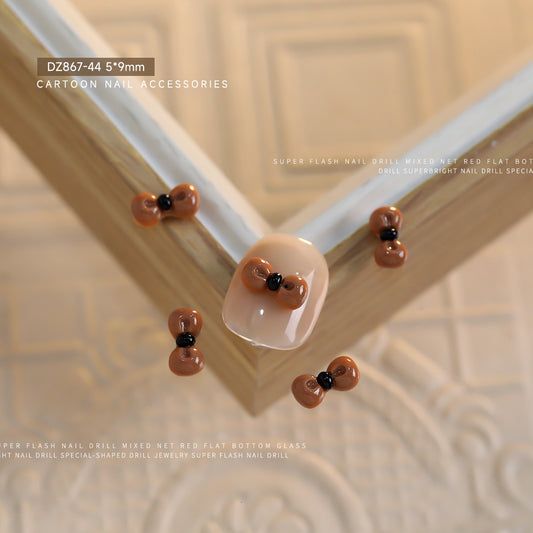 3D Nail Art Resin Bow Tie Decoration - 5pcs