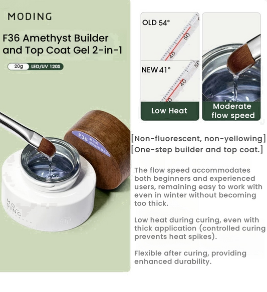 Moding F36 Amethyst Builder and Top Coat Gel 2-in-1 紫水晶建构封层
