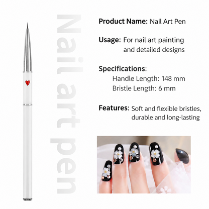 Red Heart Nail Art Brush Set – 12pcs