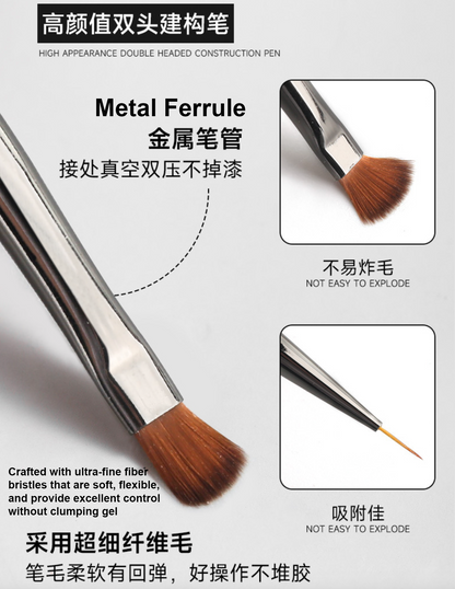 Dual-Ended Nail Art Brush with 9mm Liner Brush