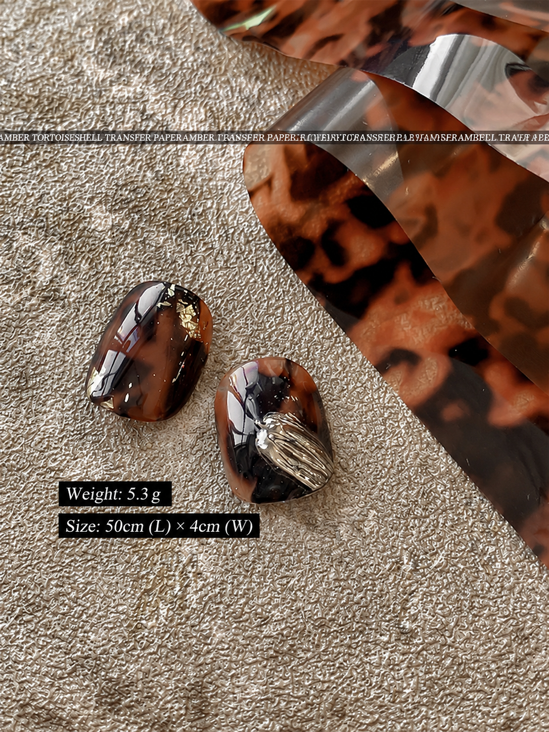 Amber Tortoiseshell Nail Transfer Foil