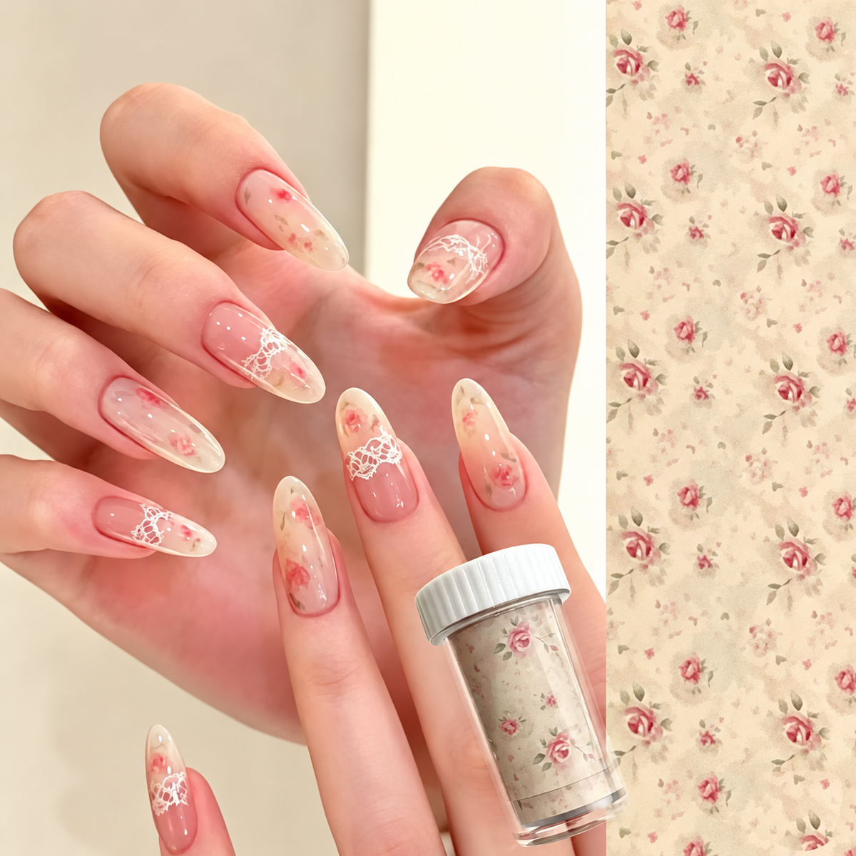 Vintage Rose Nail Art Transfer Foil