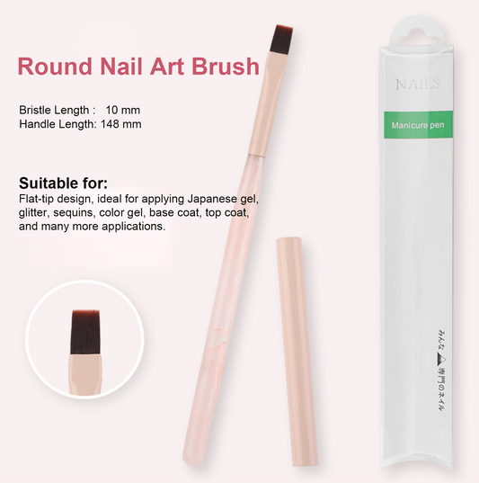 10mm Flat Nail Art Brush with Lid
