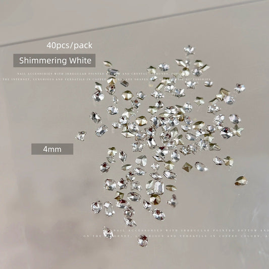 Strass de formes mixtes blanc scintillant 3-5 mm