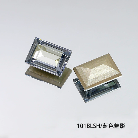 Strass rectangulaires pour nail art 10 mm x 8 mm Gris clair (2 pièces)