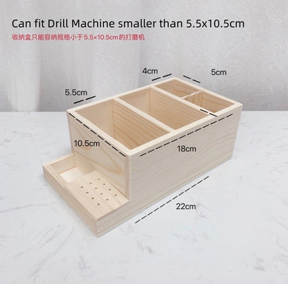 Forets à ongles en bois à double couche et rangement pour stylos d'art