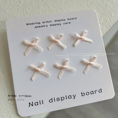 Tiny Lace Bows Nail Decorations - 4pcs