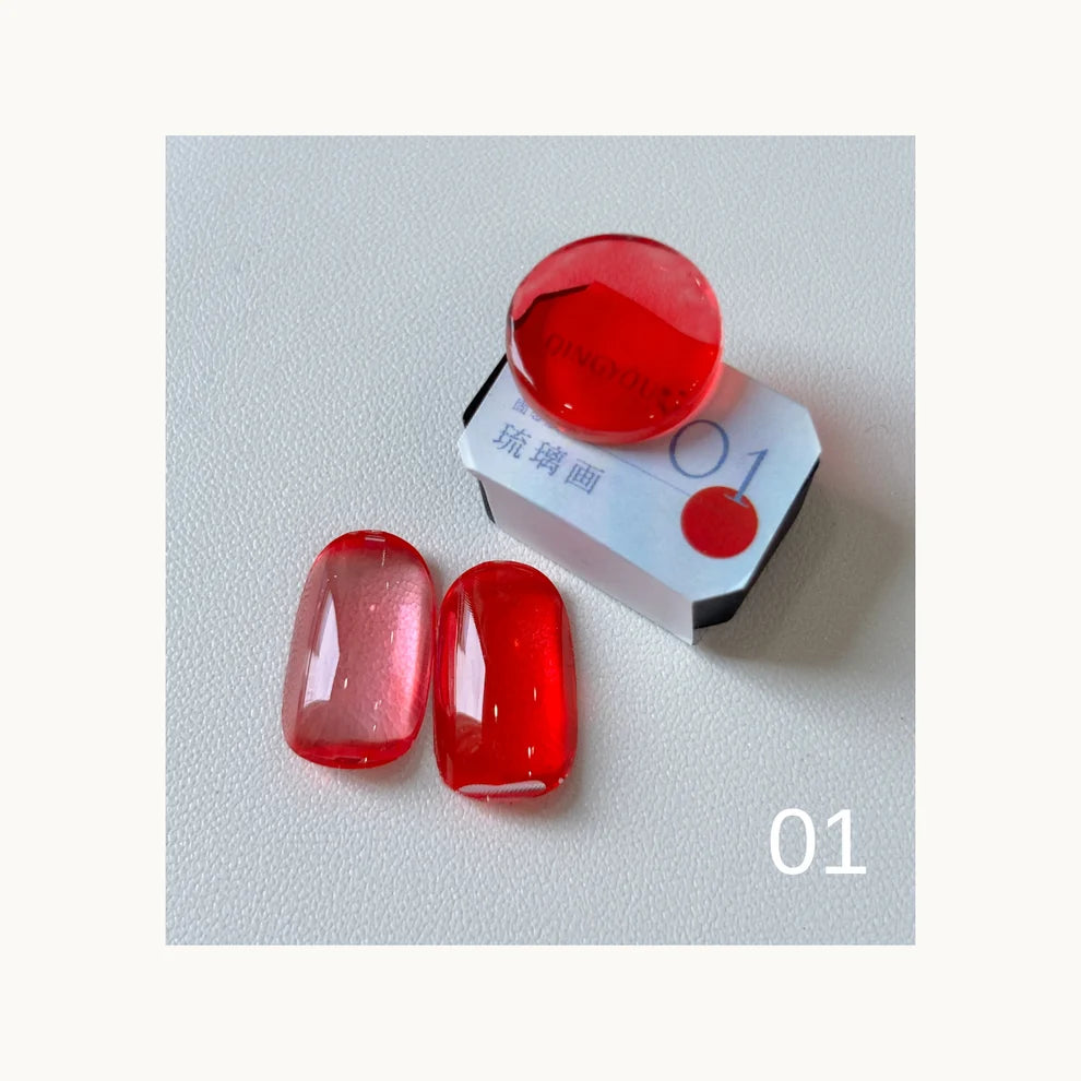 Qingyou Cube Glass Jelly Painting Gel Palette