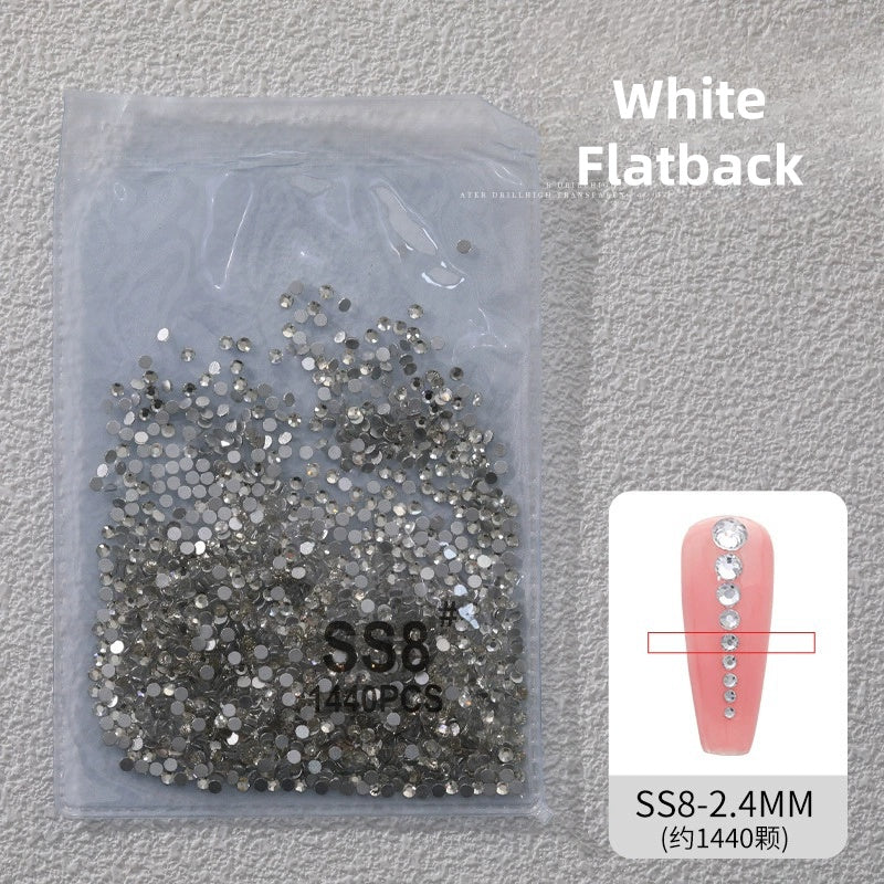 Décoration d'ongles en strass cristal à dos plat SS8, 1 440 pièces