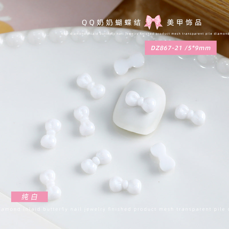 3D Nail Art Resin Bow Tie Decoration - 5pcs