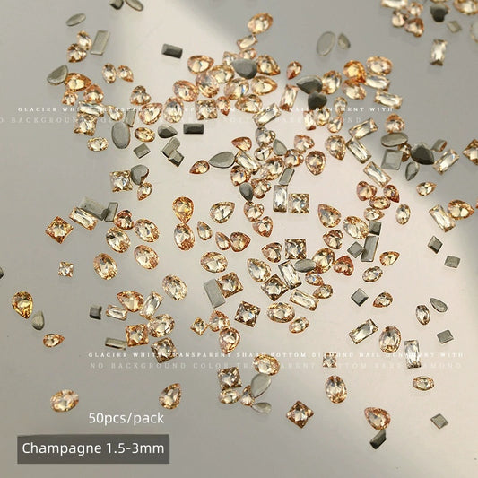 Strass de formes mixtes champagne scintillant 1,5-3 mm