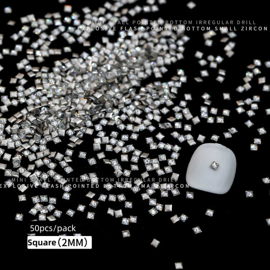 Strass carré blanc 2 mm